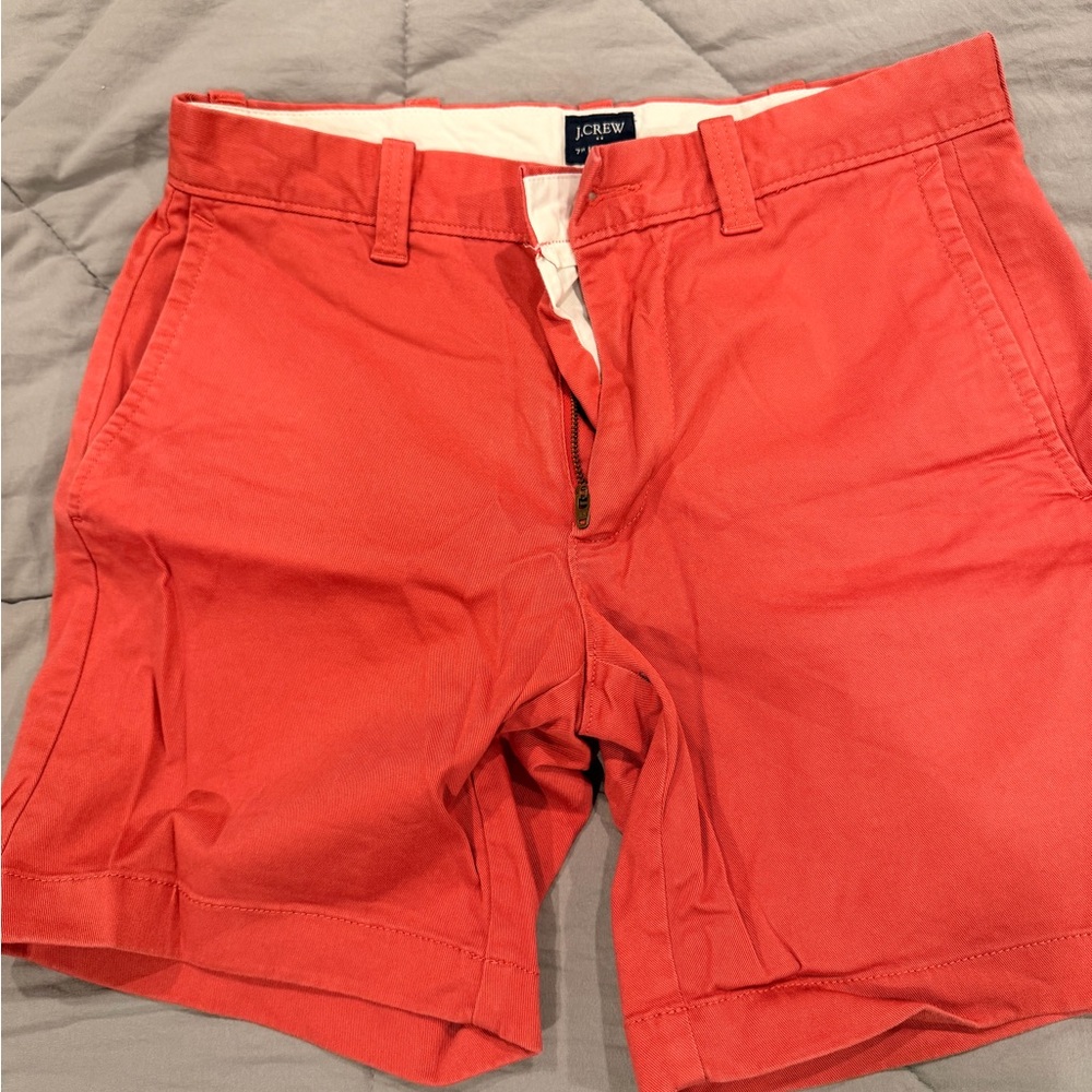 J. Crew Men's Vibrant Red Flat Front Shorts